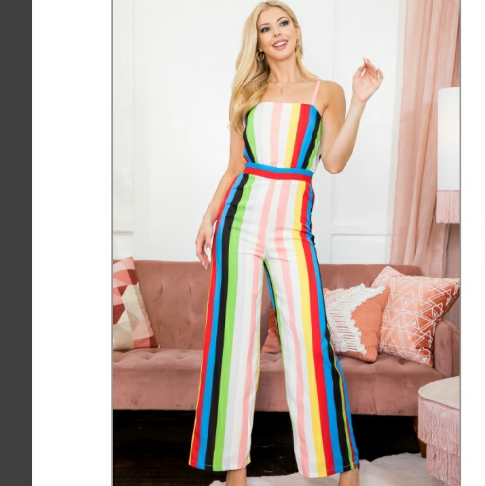 Ambition Multi striped jumpsuit - Picture 3 of 8